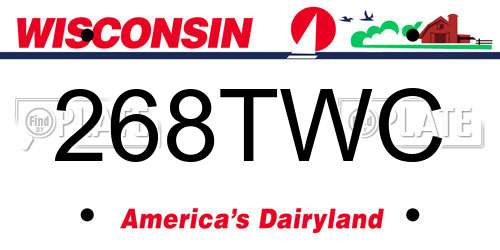 268TWC Wisconsin License Plate