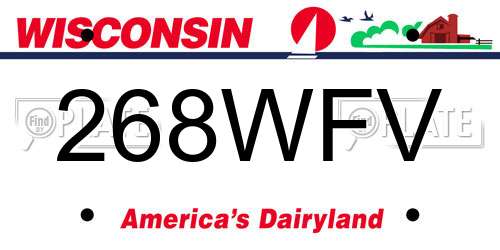 268WFV Wisconsin License Plate