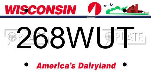268WUT Wisconsin License Plate