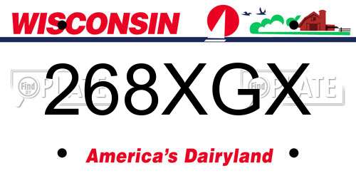 268XGX Wisconsin License Plate