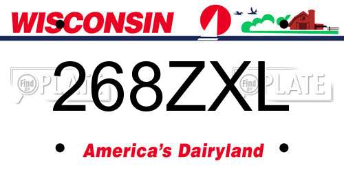 268ZXL Wisconsin License Plate