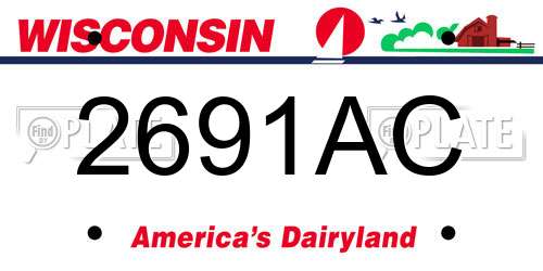 2691AC Wisconsin License Plate