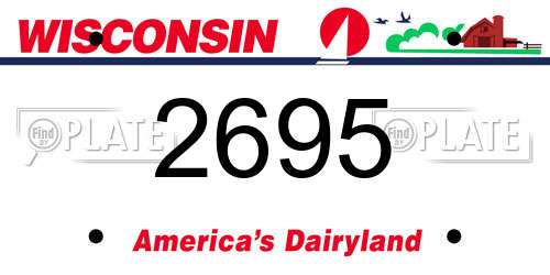 2695 Wisconsin License Plate