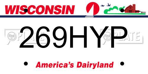 269HYP Wisconsin License Plate