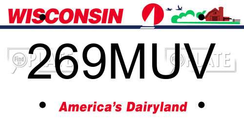 269MUV Wisconsin License Plate