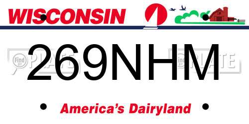 269NHM Wisconsin License Plate