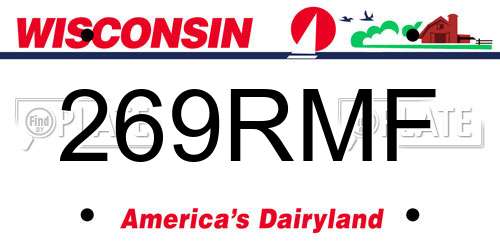 269RMF Wisconsin License Plate