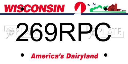 269RPC Wisconsin License Plate