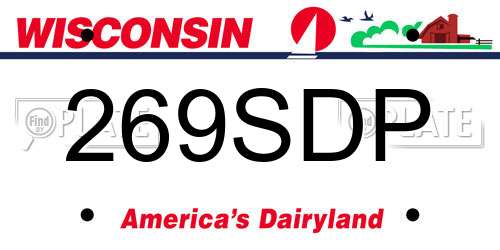 269SDP Wisconsin License Plate