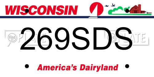 269SDS Wisconsin License Plate
