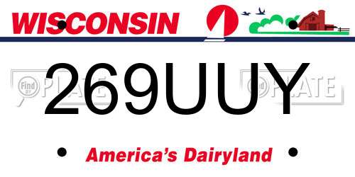 269UUY Wisconsin License Plate