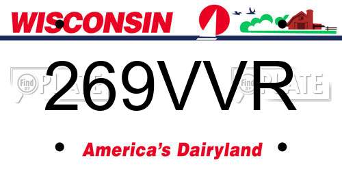 269VVR Wisconsin License Plate