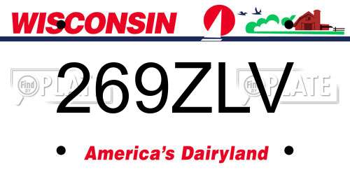 269ZLV Wisconsin License Plate