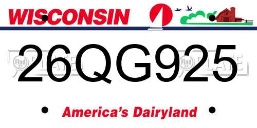 26QG925 Wisconsin License Plate