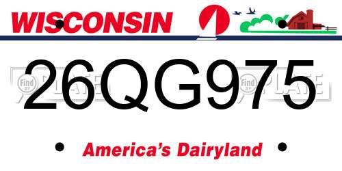 26QG975 Wisconsin License Plate