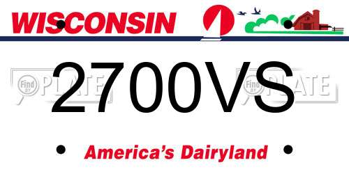 2700VS Wisconsin License Plate