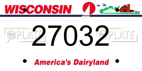 27032 Wisconsin License Plate