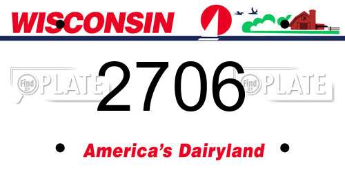 2706 Wisconsin License Plate