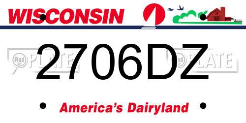 2706DZ Wisconsin License Plate