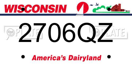 2706QZ Wisconsin License Plate