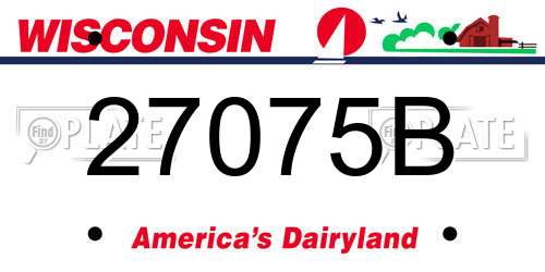 27075B Wisconsin License Plate