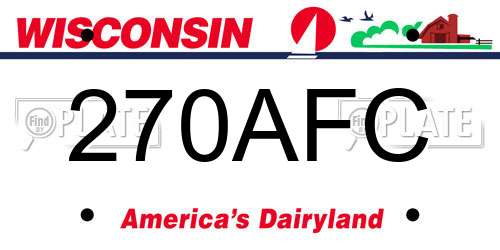 270AFC Wisconsin License Plate