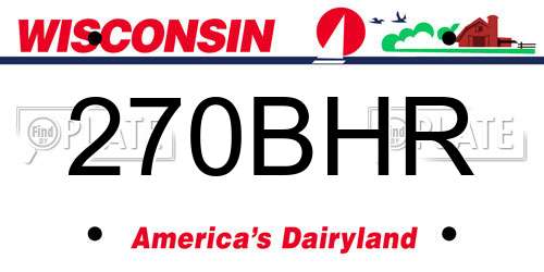 270BHR Wisconsin License Plate