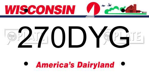 270DYG Wisconsin License Plate