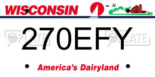 270EFY Wisconsin License Plate