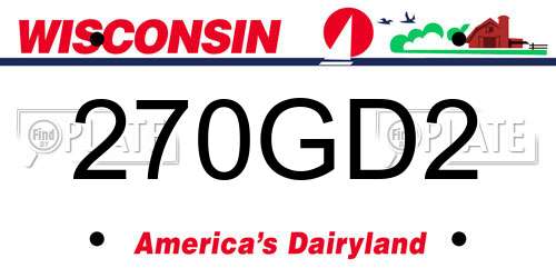 270GD2 Wisconsin License Plate