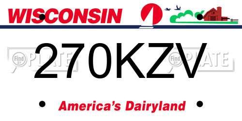 270KZV Wisconsin License Plate