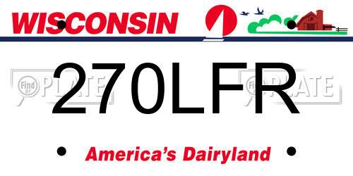 270LFR Wisconsin License Plate
