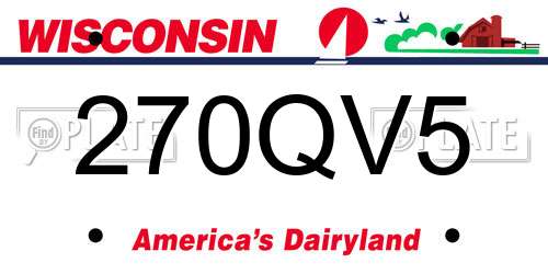 270QV5 Wisconsin License Plate