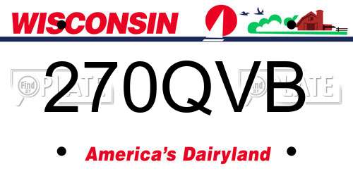 270QVB Wisconsin License Plate