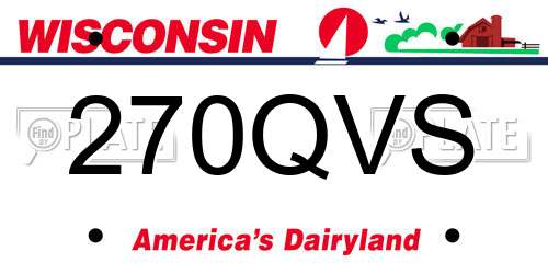270QVS Wisconsin License Plate