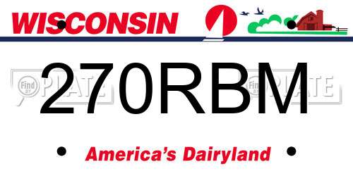 270RBM Wisconsin License Plate