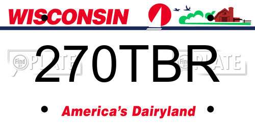 270TBR Wisconsin License Plate