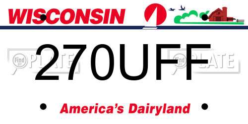 270UFF Wisconsin License Plate