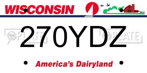 270YDZ Wisconsin License Plate