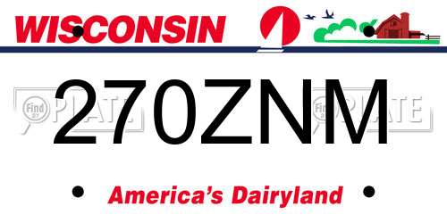 270ZNM Wisconsin License Plate