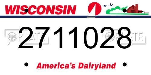 2711028 Wisconsin License Plate