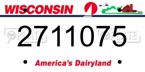2711075 Wisconsin License Plate