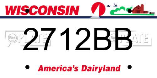 2712BB Wisconsin License Plate