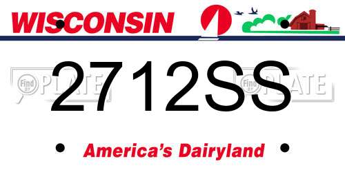 2712SS Wisconsin License Plate