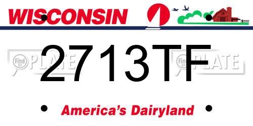 2713TF Wisconsin License Plate