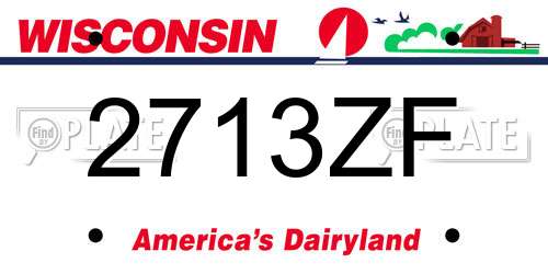 2713ZF Wisconsin License Plate