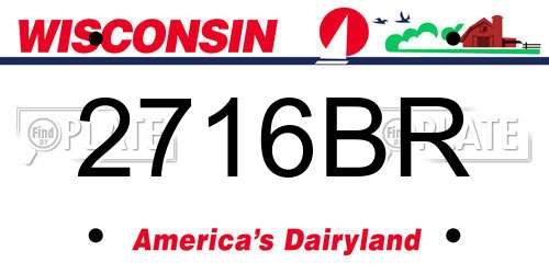 2716BR Wisconsin License Plate
