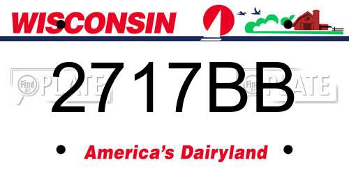 2717BB Wisconsin License Plate