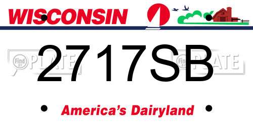 2717SB Wisconsin License Plate