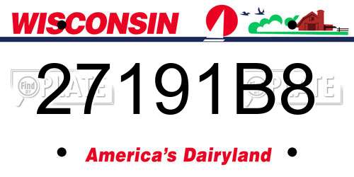 27191B8 Wisconsin License Plate